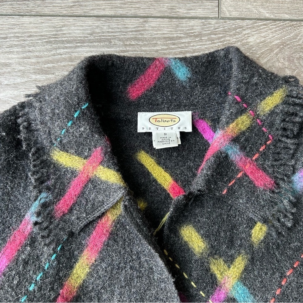 Talbots Abstract Printed Pure  Wool Felted Jacket - Picture 5 of 15